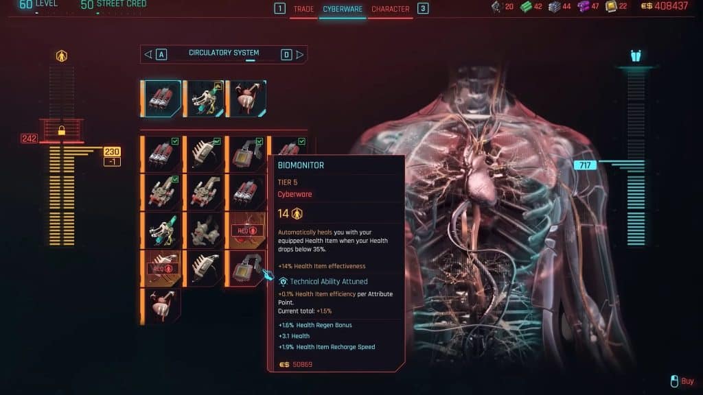 Biomonitor Cyberware implant