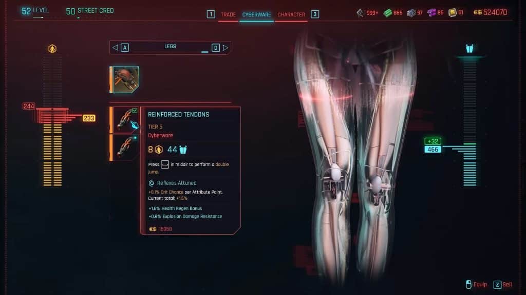 Cyberpunk 2077: Best Cyberware Tier List Phantom Liberty - Honorable Mentions