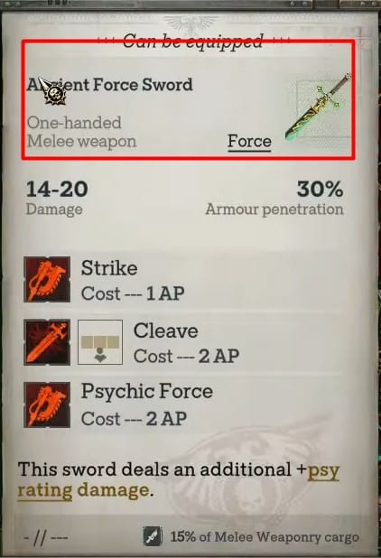 The Ancient Force Sword