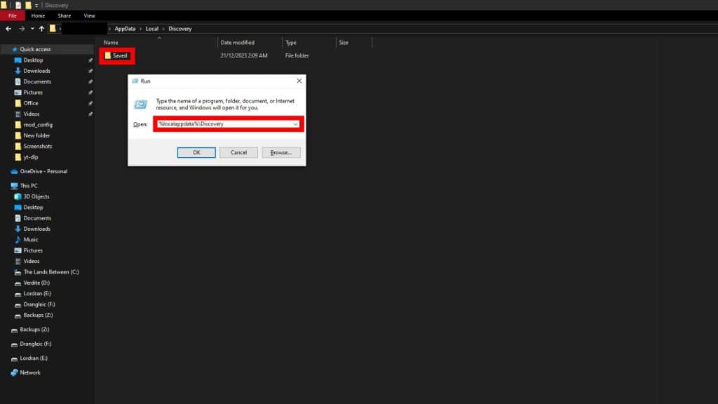Discovery and Saved folders