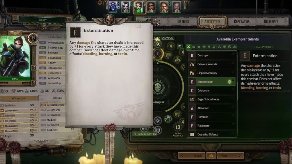 Yrliet Sniper Assassin Build Guide in Warhammer 40K Rogue Trader - Exemplar Part 2