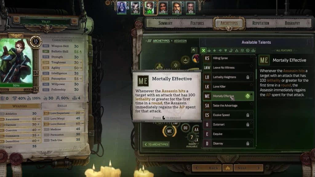 Yrliet Sniper Assassin Build Guide in Warhammer 40K Rogue Trader - Assassin Part 2