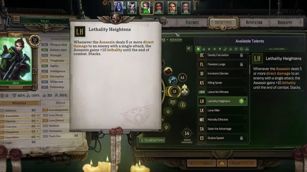 Yrliet Sniper Assassin Build Guide in Warhammer 40K Rogue Trader - Assassin Part 1