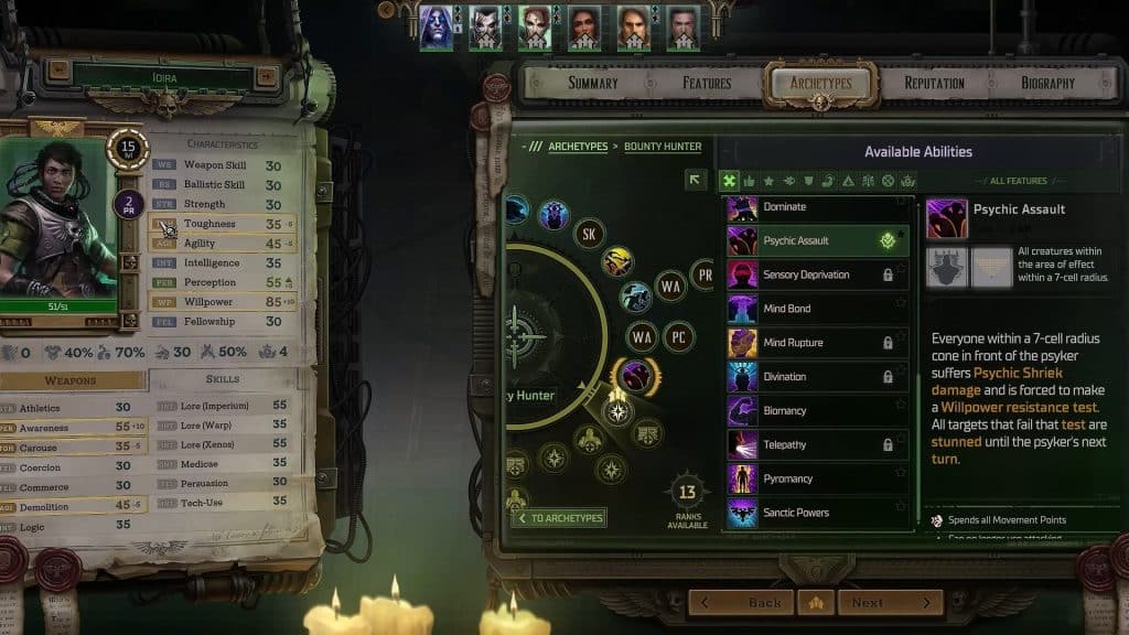 Idira Spellcaster Psyker Build Guide in Warhammer 40K Rogue Trader - Bounty Hunter Part 2
