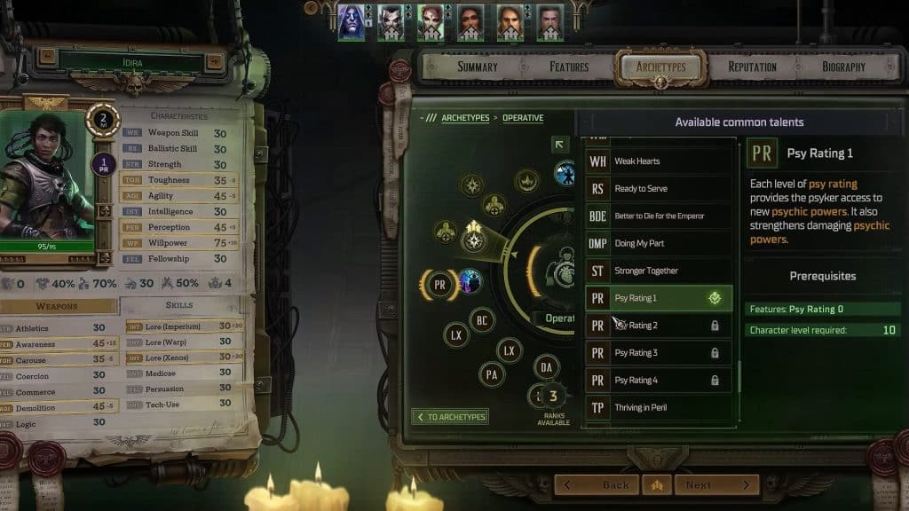 Idira Spellcaster Psyker Build Guide in Warhammer 40K Rogue Trader - Operative Part 2