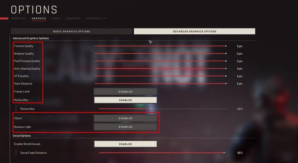 Advanced Graphics Options 1