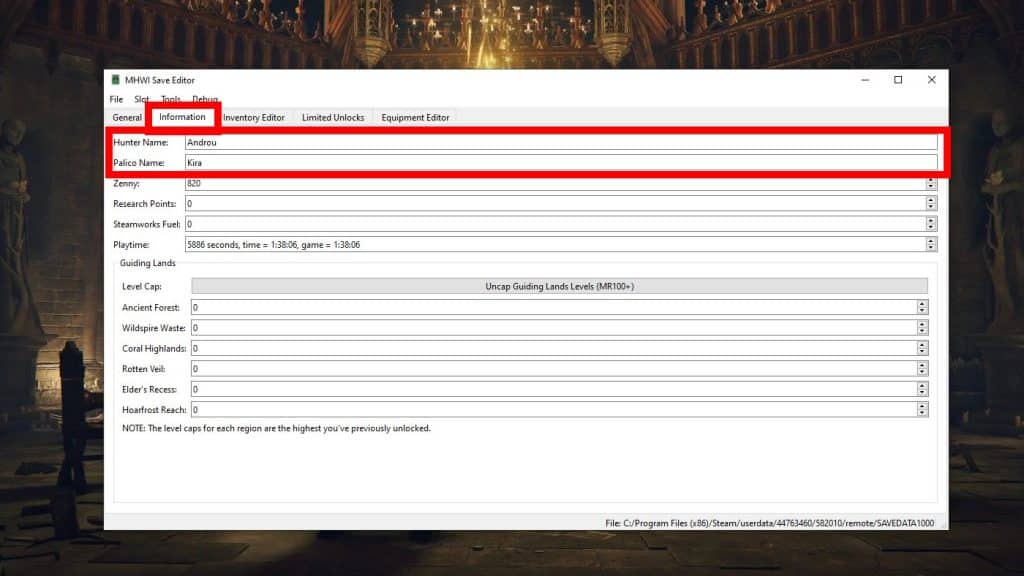 Save Editor usage - step 5