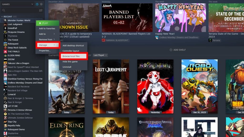 Browse Local Files on Steam