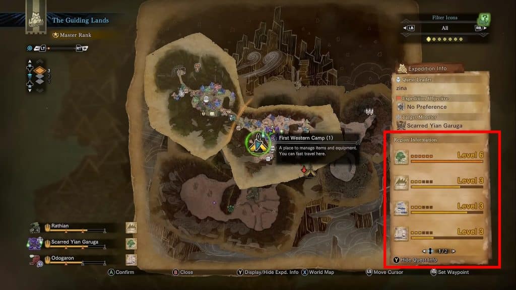 The Guiding Lands region level