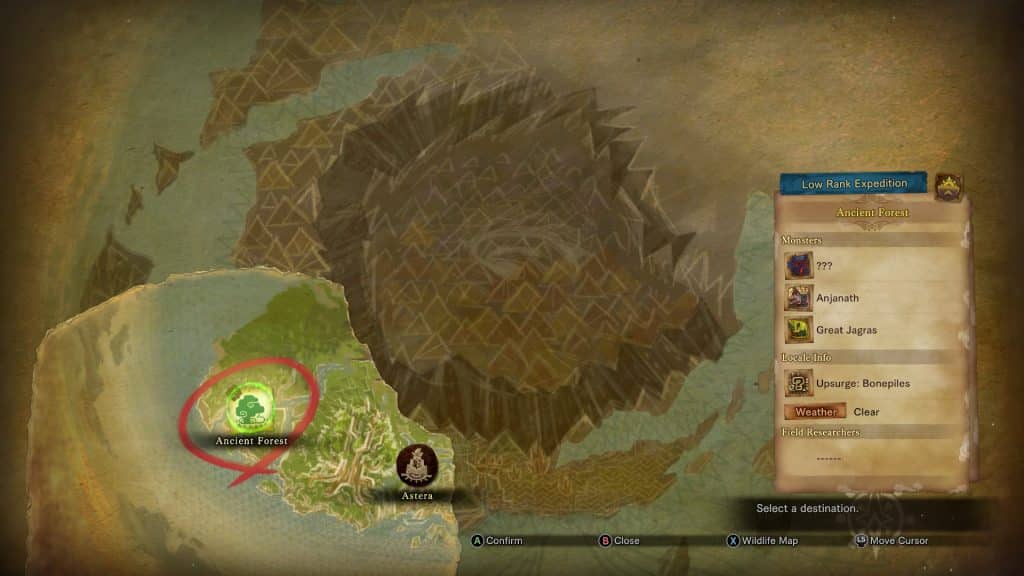 Map Selection screen