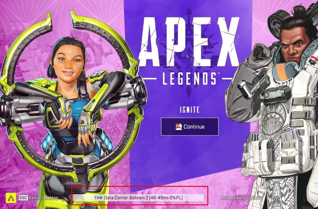 Main menu options