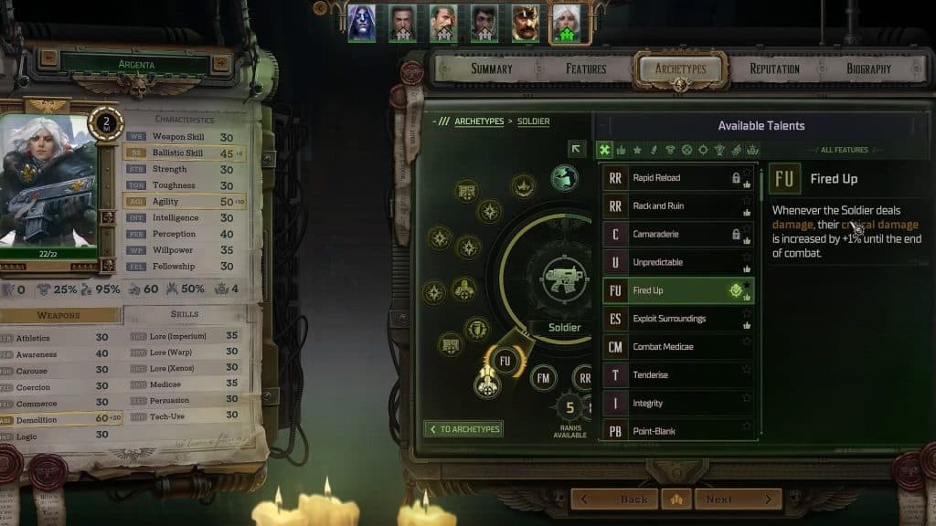 Warhammer 40K Rogue Trader: Argenta Sniper Build Guide - Soldier part 
