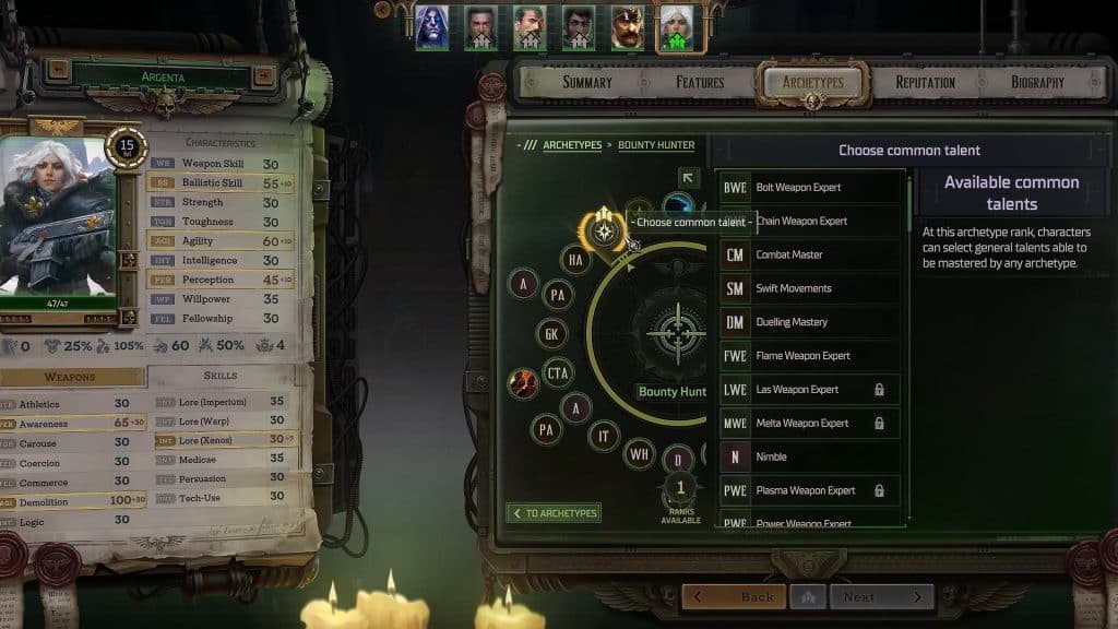 Warhammer 40K Rogue Trader: Argenta Sniper Build Guide - Bounty Hunter part 2