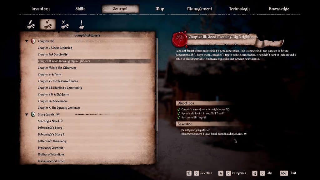 Chapter Quests, all completed