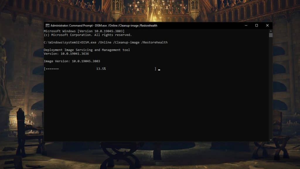 DISM Command working in CMD