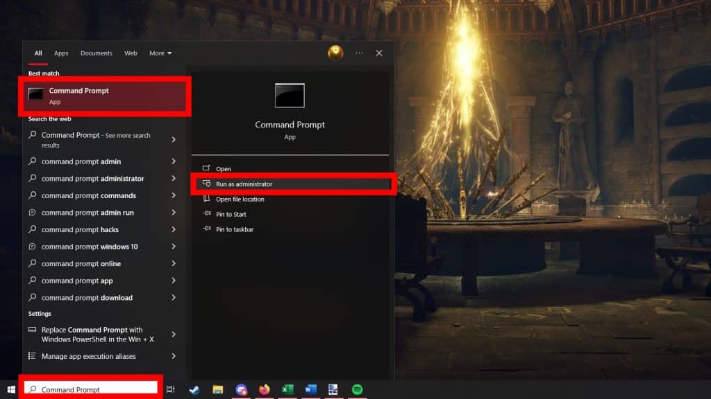 How to find the Command Prompt in Windows Search