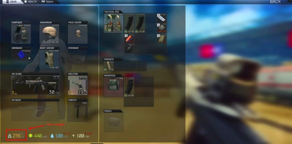 Weight guide Escape From Tarkov Arena
