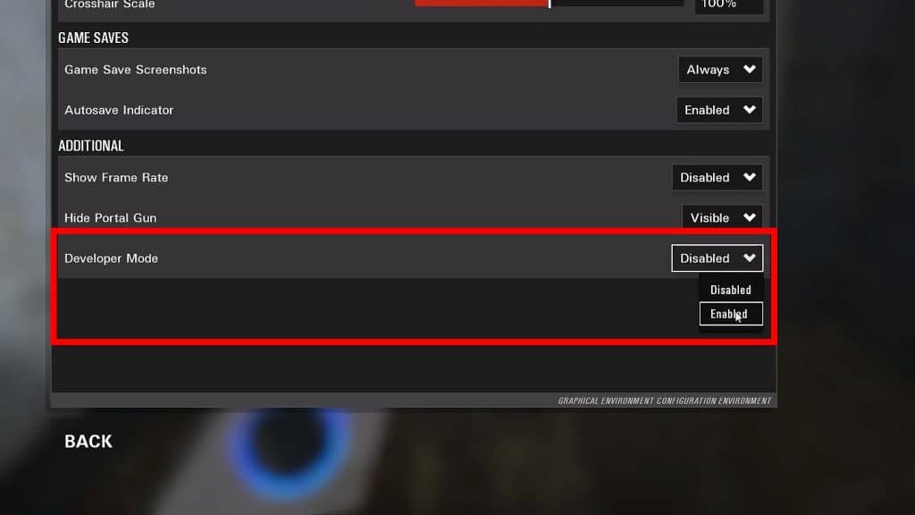 Developer Mode setting enabled