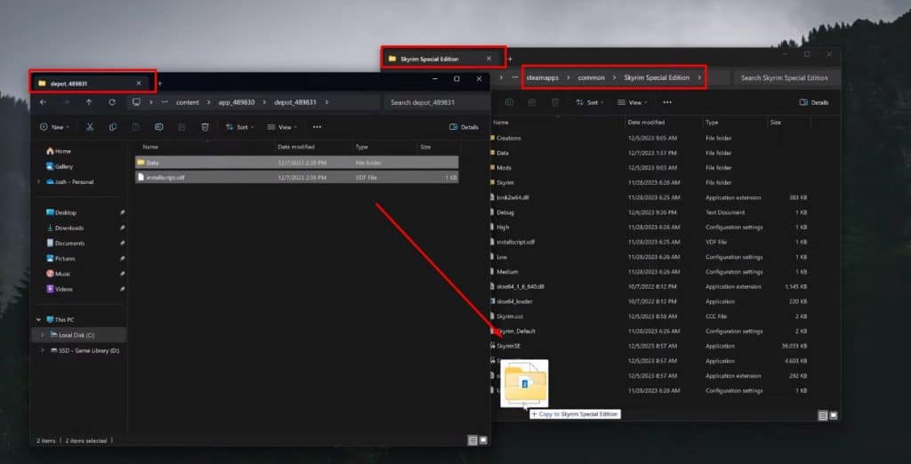 1st folder directory