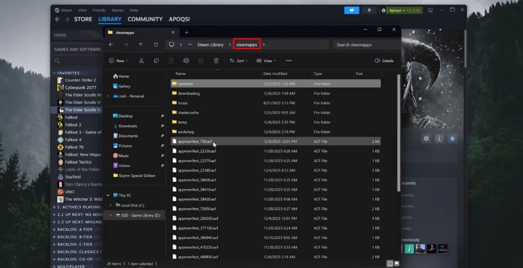 steamapps directory