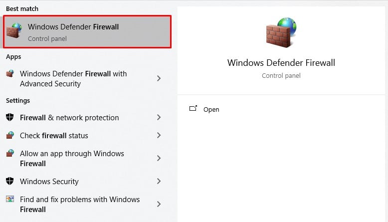 Windows Defender Firewall