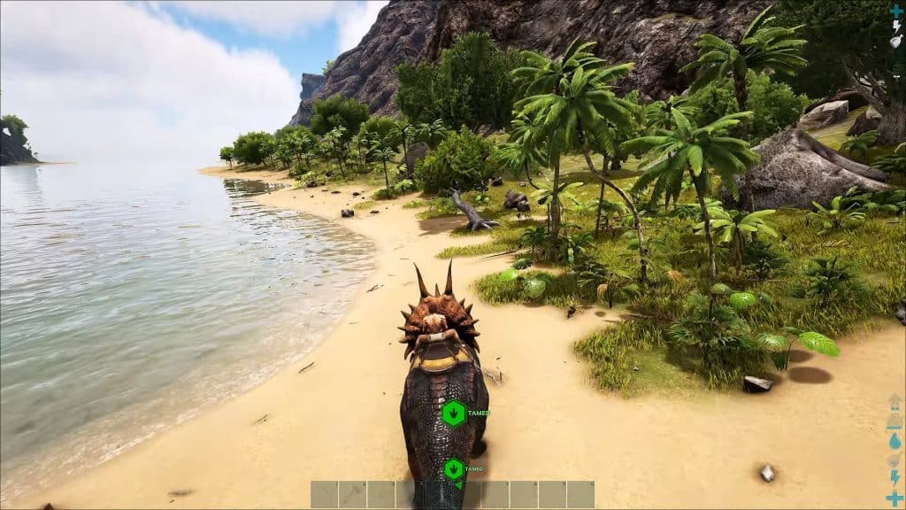 The dino from the start of the article, now fully tamed.