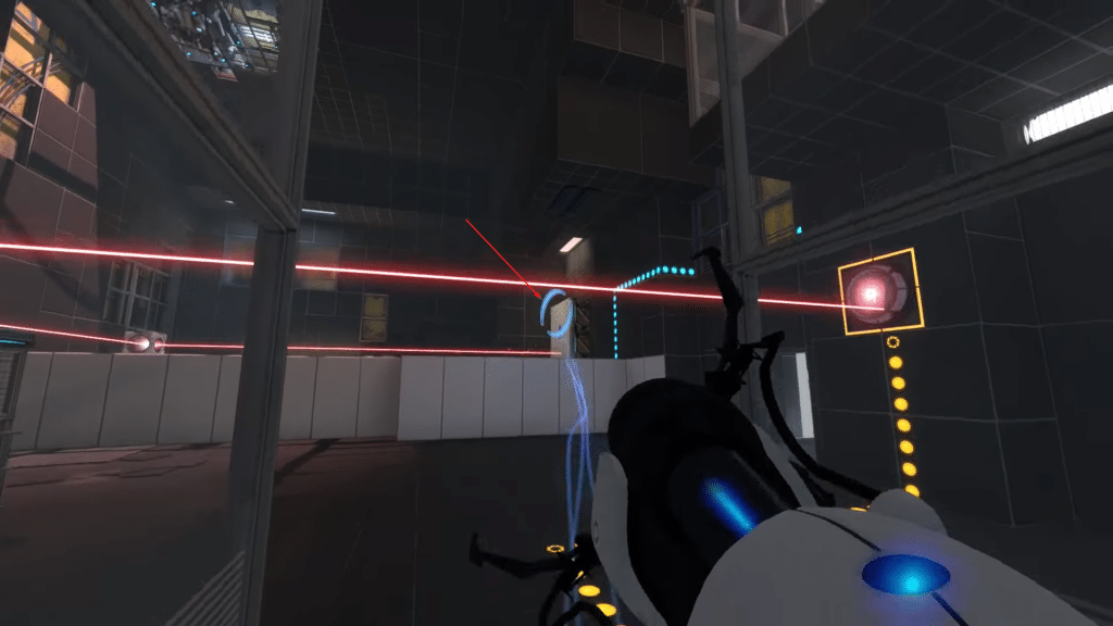 Shooting the second portal to give yourself a lift