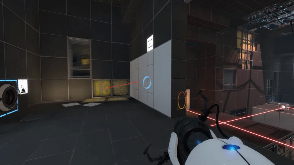 Placing the portal again to bring the laser beam to the ring