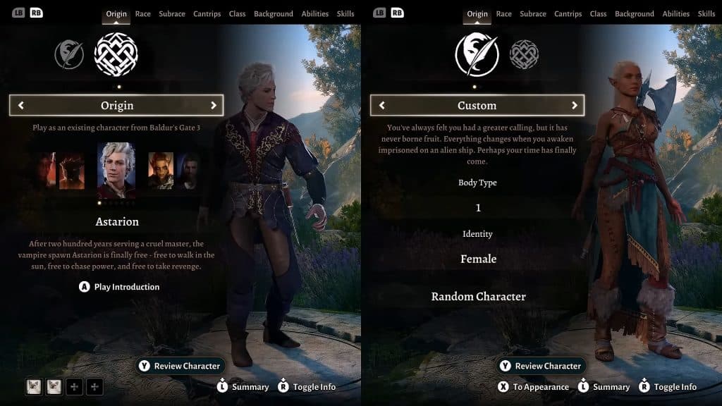 Character creation with two local players