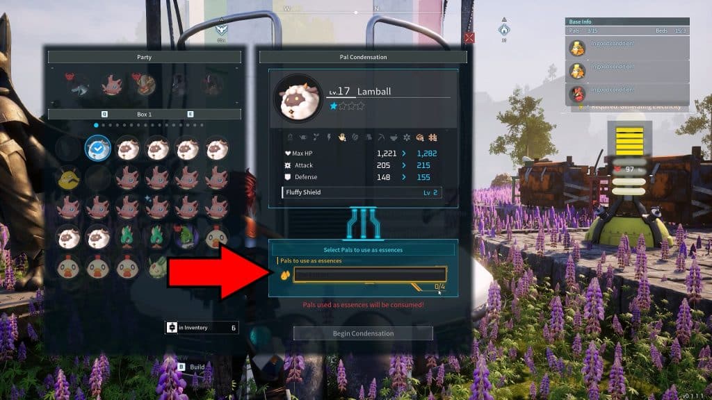Infusion requirement example using Lamball