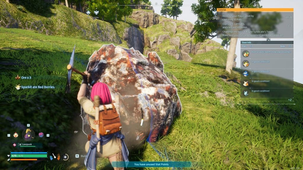Mining ore in Palworld
