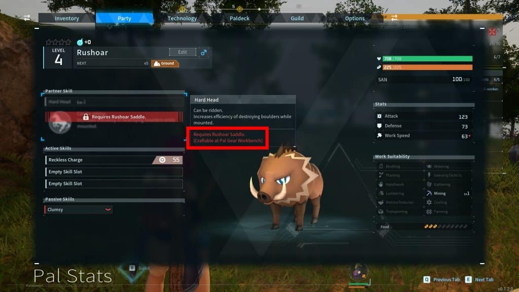 Rushoar Saddle requirement