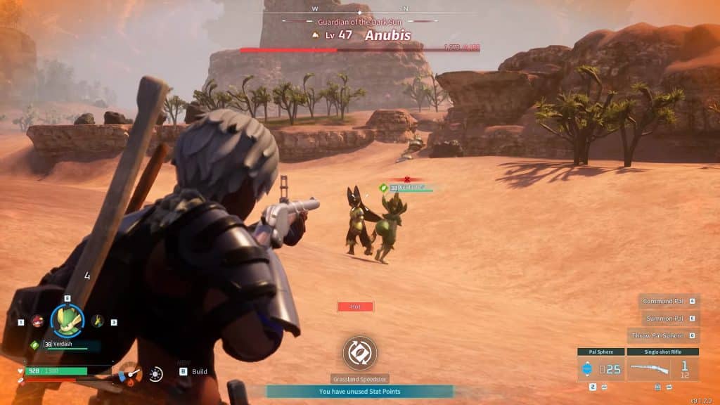 Anubis and another Pal have a staring contest