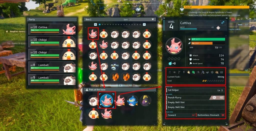 Palbox Management Menu drag system