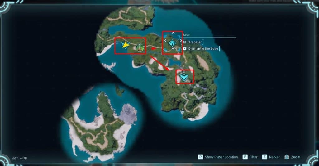 Palworld fast travel map