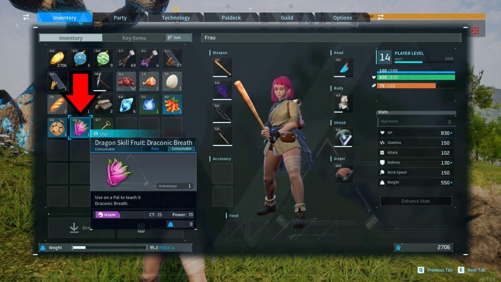 Using the Skill Fruit