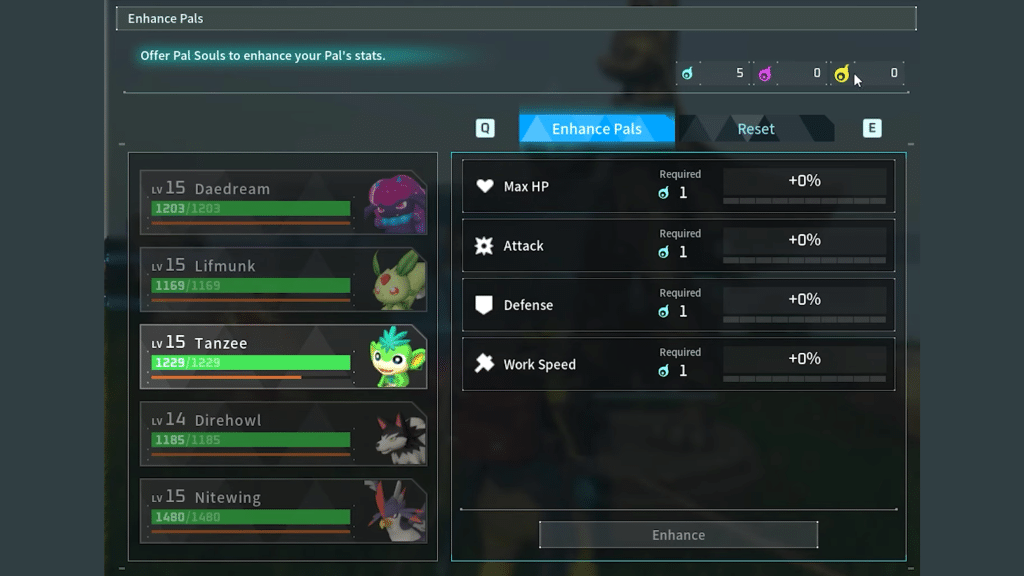 Pal stats