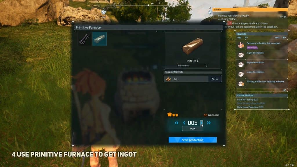 Produce Ingots in Palworld