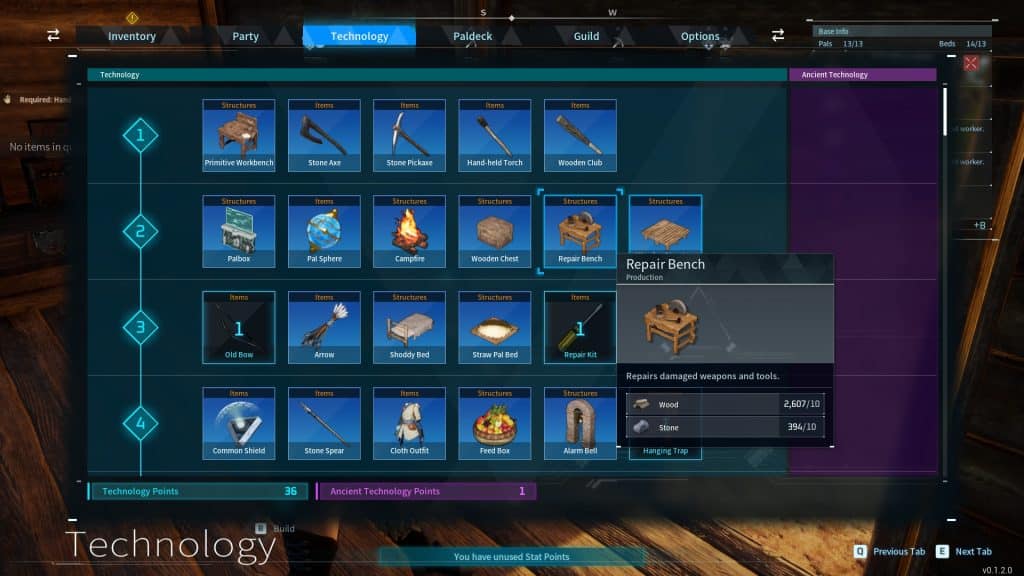How to Repair Broken Tools and Weapons in Palworld - Tech Tree