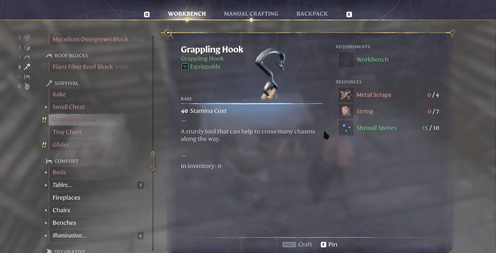 Grappling Hook In Enshrouded