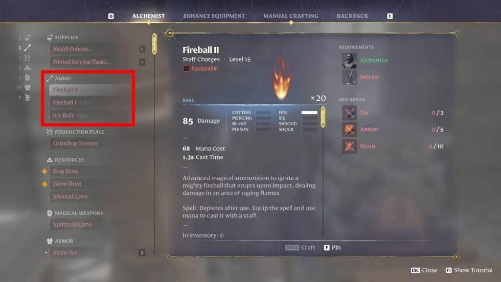 Crafting Staff Charges