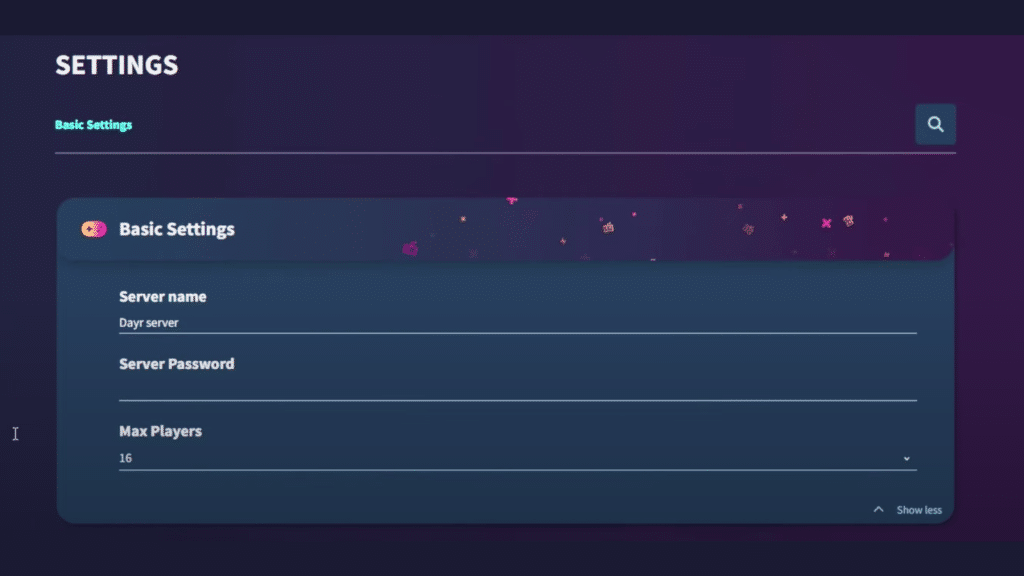 Server Settings