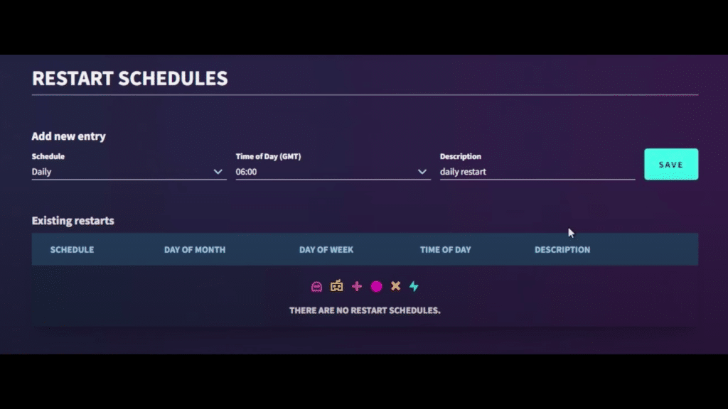 Restart schedules