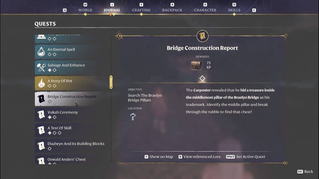Enshrouded: Bridge Construction Report Location