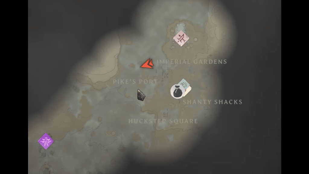 Map of whole area containing the 5 different armor pieces