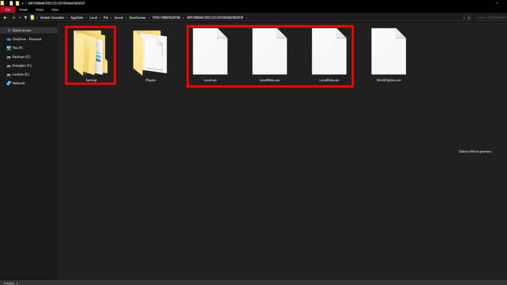 The important folder and files