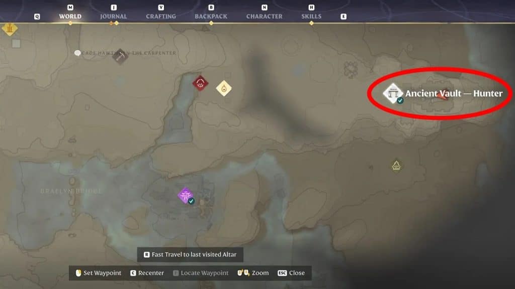 Hunter Vault on the map