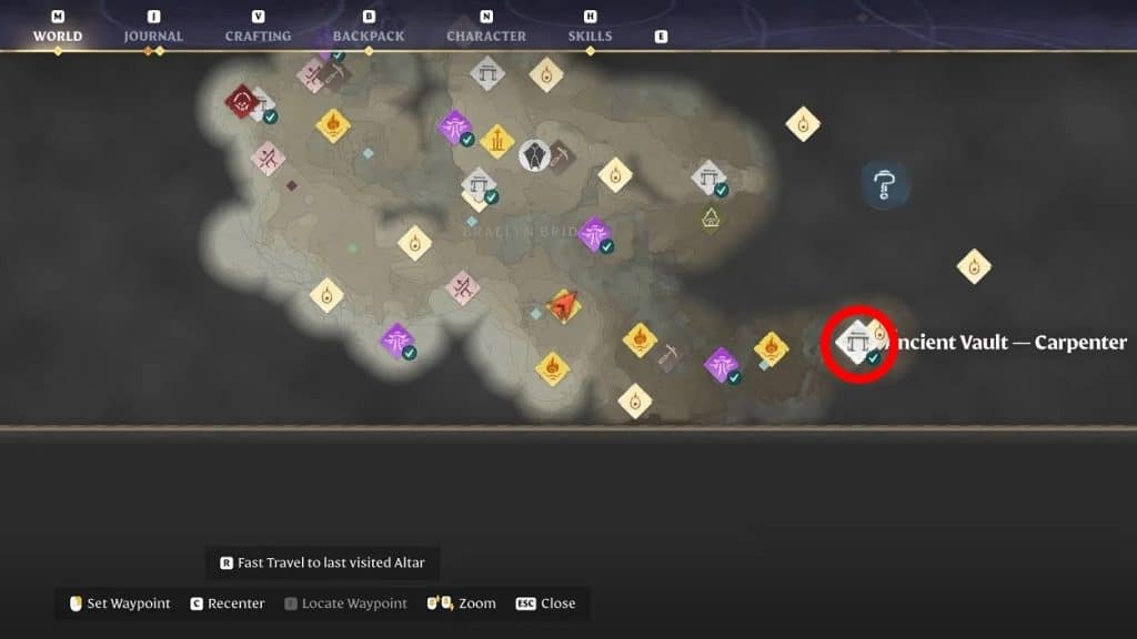 Carpenter Vault on the map