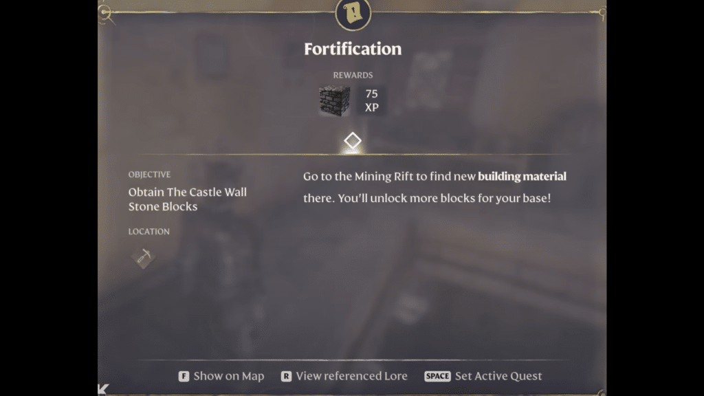 castle wall stone block quest