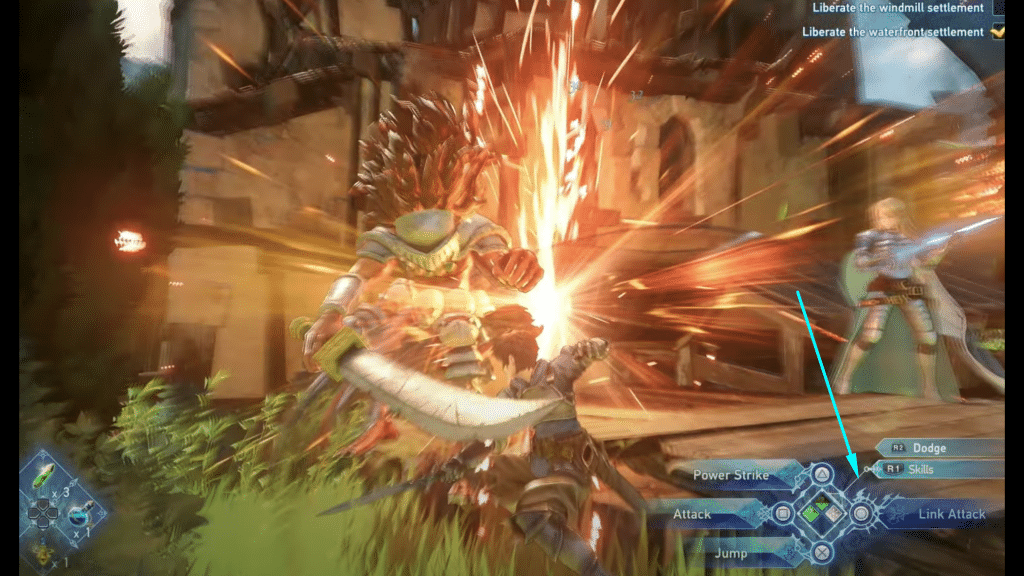 attacking an enemy in slow motion during link time